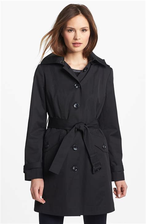 michael kors women's trench coat with hood|Michael Kors removable hood coats.